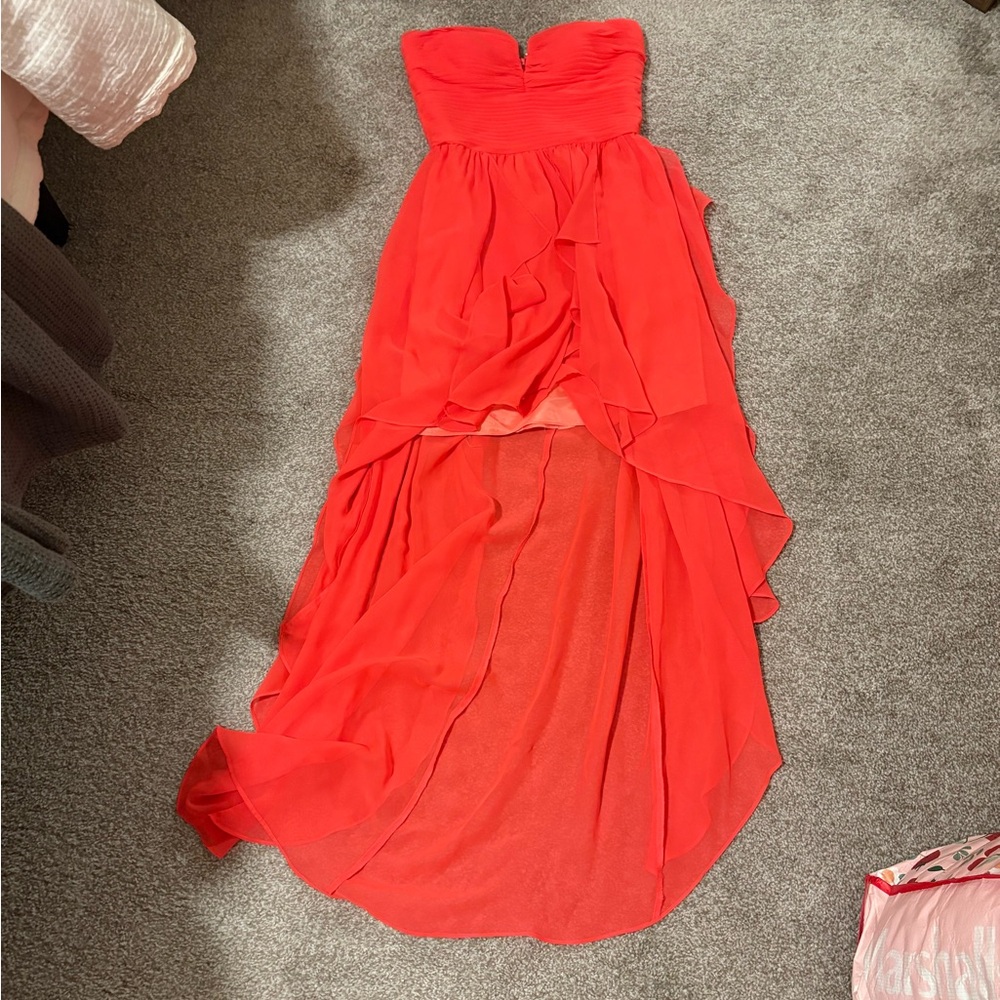 Strapless Chiffon High-Low Evening Dress